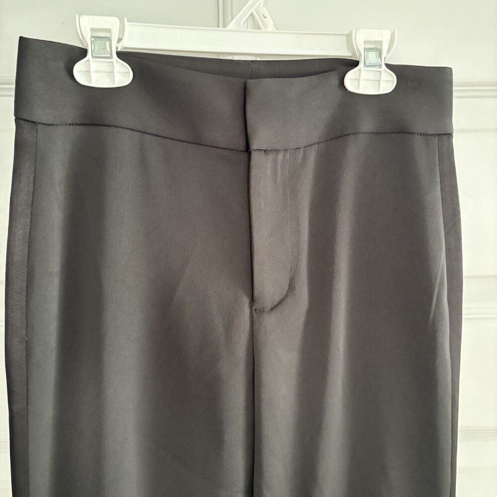 Alice + Olivia Women's Black High-Rise Wide Leg Satin Pants Size 0 Pockets - Picture 4 of 12